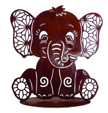 Rostfigur Elefant - Elefantenbaby